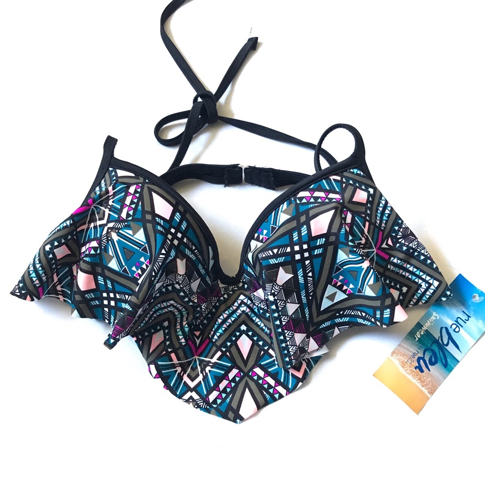 Rue Blue by Rue 21 Push Up Halter Swim Top Size S